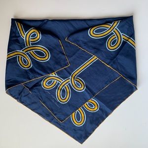 Silk Scarf Blue and Gold Made In Italy